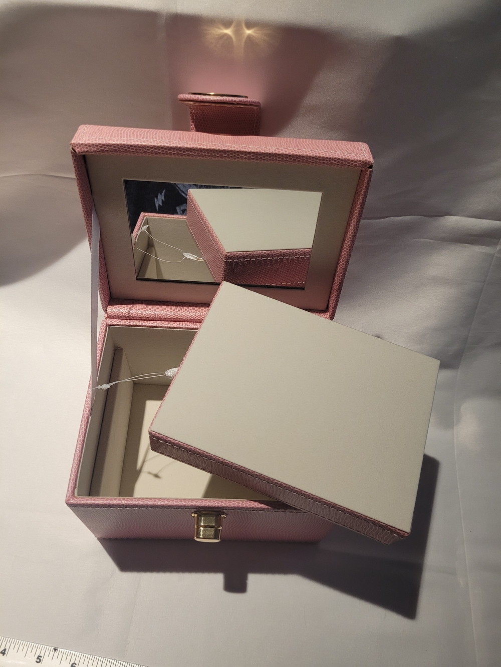 Structured Pink Top-Handle Jewelry Case - Picture 8 of 10